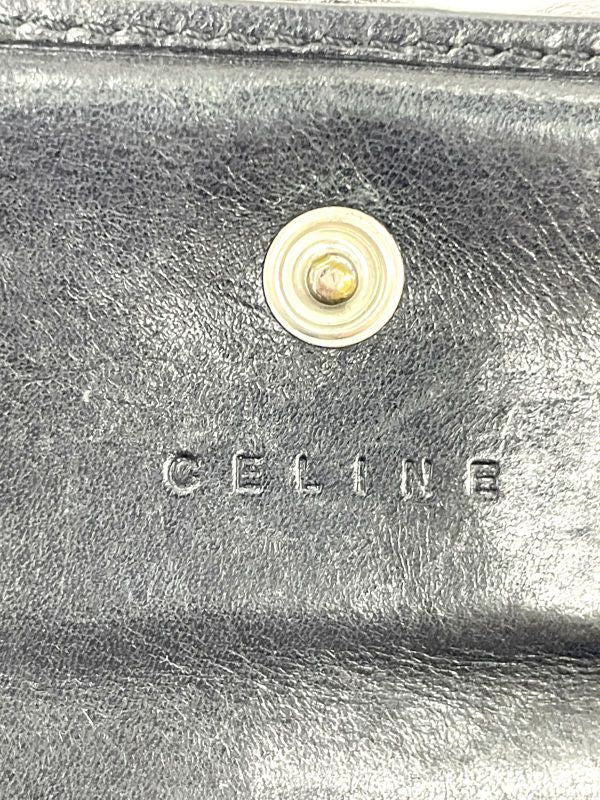 Celine Old Celine Vintage C Macadam Allover Jacquard And Leather Trifold Wallet