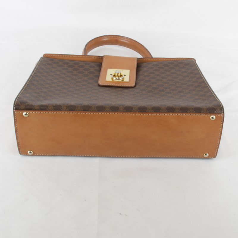 Celine Macadam Handbag Leather /PVC Brown