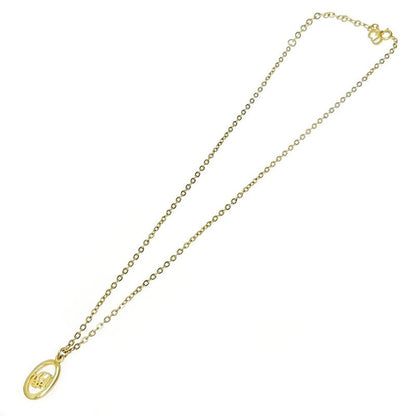 Christian Dior GP Dior Logo Oval Necklace Women's Gold 364100 Necklace