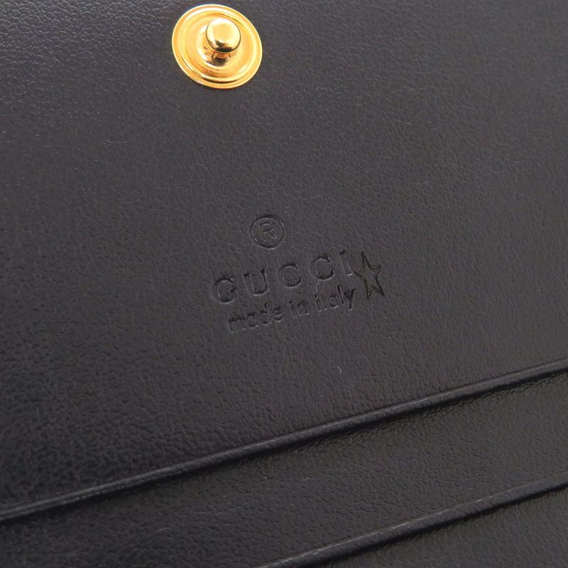 Gucci Horsebit 621887 Canvas Leather Beige Navy Bifold Wallet 0860 Gucci