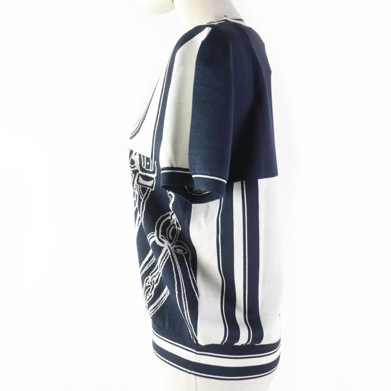 Hermes 24 Year 4e2654d6 None Order Silk Knit Jacquard Short Sleeve Short Sleeve