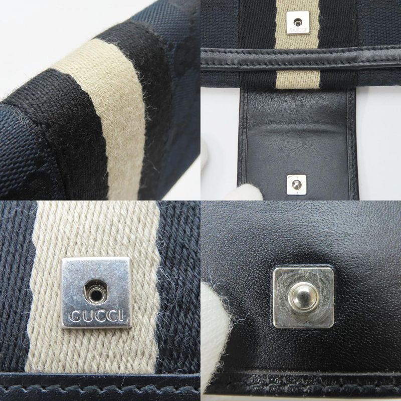 Gucci Long Wallet 035.0416.2180 Webline GG Canvas Black Fold Classic Women Men
