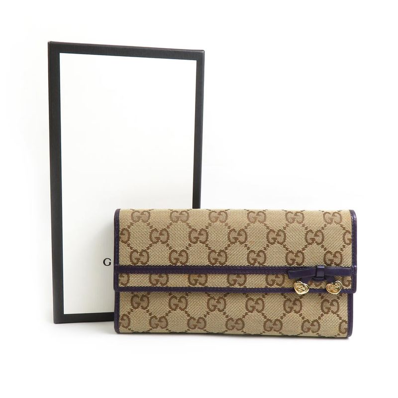 Gucci Long Wallet With Ribbon Heart 258405