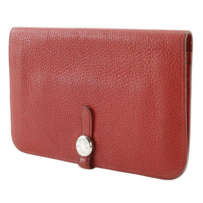 Hermes Dogon GM Taurillon Clemence Red □R Ladies Long Wallet