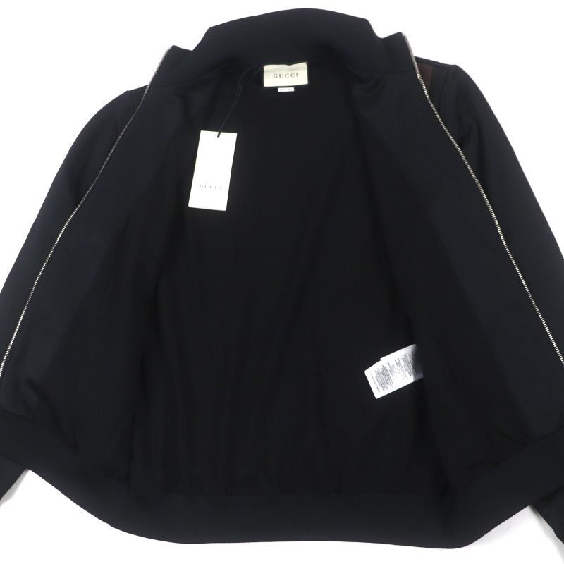 Gucci 615731 Sherry Line Webline Zip-up Track Jacket Black M Made In Italy
