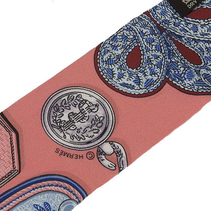 Hermes Twille Scarf 100% Silk Pink Red Blue Multicolor Small Accessories Ladies