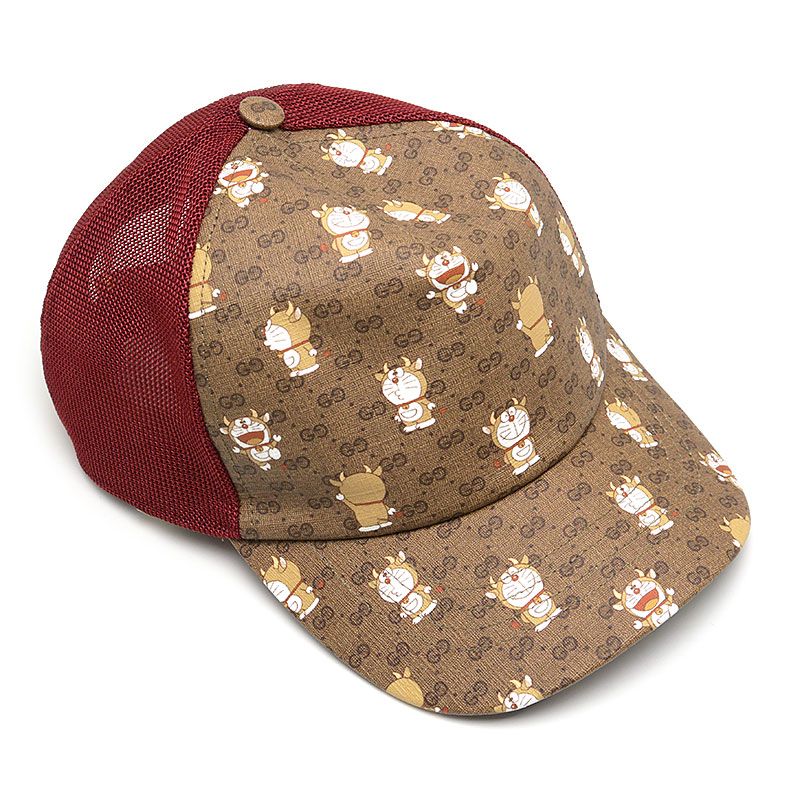 Gucci Doraemon Cap 648845 Brown And Red