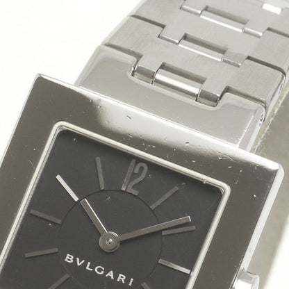 Bulgari Quadrado Sq22ss Ladies Quartz SS Black Dial
