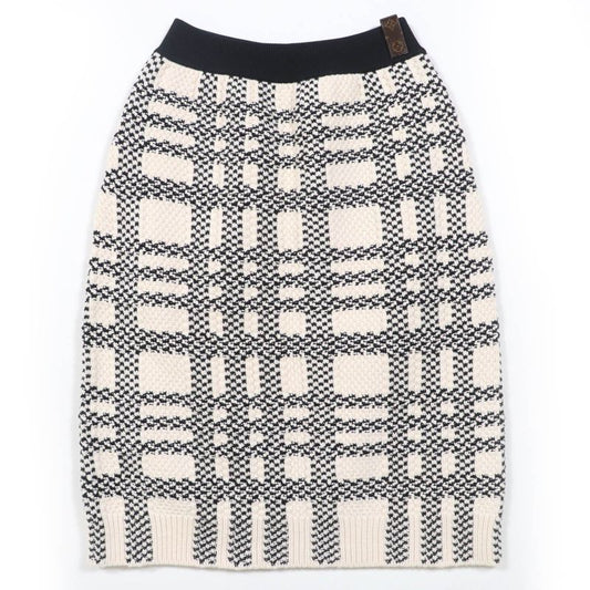 Louis Vuitton 22AW Wool Cotton Cashmere Blend Monogram Tag Knit Skirt Tight