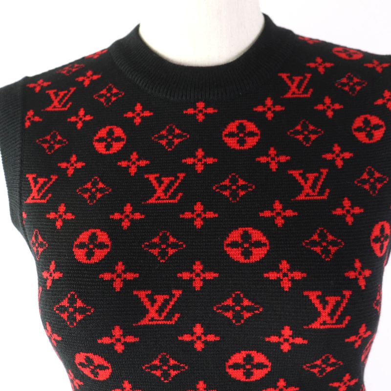 Louis Vuitton 20AW Jacquard Sleeveless Mini Dress In Monogram Dress Black Red