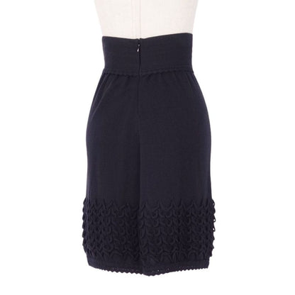 Chanel Knit Skirt Trapezoid Skirt Knee Length Coco Mark