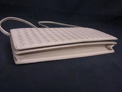 Bottega Veneta Intrecciato Leather Shoulder Wallet Mini Bag Beige Fl6571