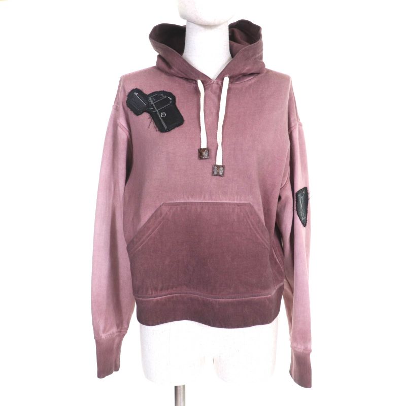 Louis Vuitton Fhkl13 USED Monogram Patterned Pullover Hoodie With LV Patch