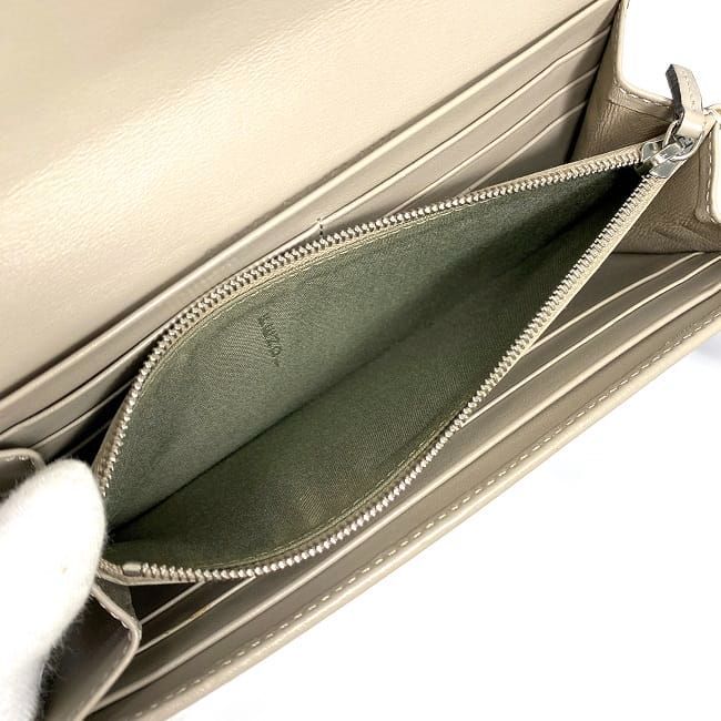 Fendi Foldable Long Wallet Gray Peekaboo 8m0377
