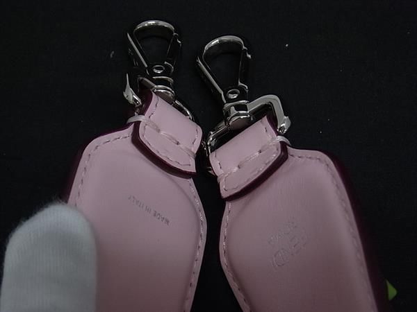 Fendi Strap You Mini Leather Studded Handle Strap For Bags Pink Fk6562
