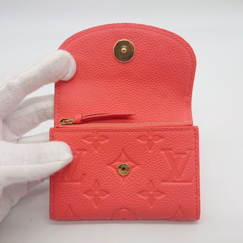 Unused Current Louis Vuitton Portmonnaie Rosalie Compact Wallet Pink IC Chip