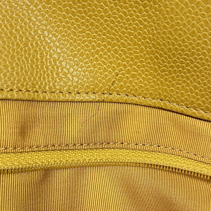 Chanel Tote Bag Caviar Skin Orange Gold Hardware Women