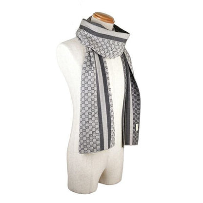 Gucci Scarf/stole Wool Light Gray/dark Gray