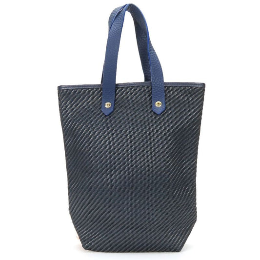 Hermes Tote Bag Amedava Diago PM Leather Polyester Navy Silver Hardware Woven