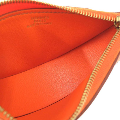 Hermes Fruit Orange Leather Orange Brown □F Engraved Coin Case Coin Purse