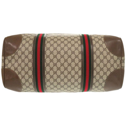 Gucci Old Gucci GG Plus Sherry Line 001 25 424 GG Supreme Brown Boston Bag 1092
