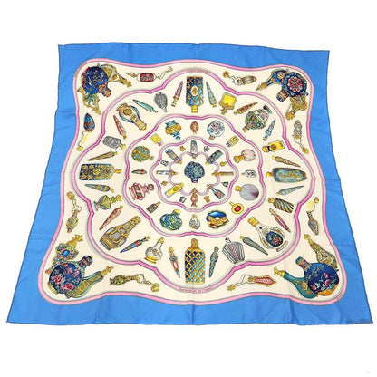 Hermes Carre 90 Qu Inporte le Flacon Silk Scarf Blue
