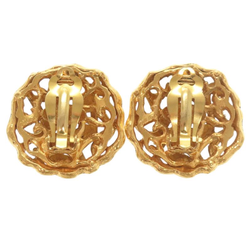 Chanel Vintage Coco Mark GP Gold Earrings 0146 Chanel