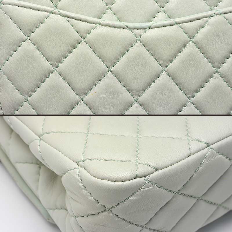 Chanel Matelasse 25 Chain Shoulder Bag W Flap Green