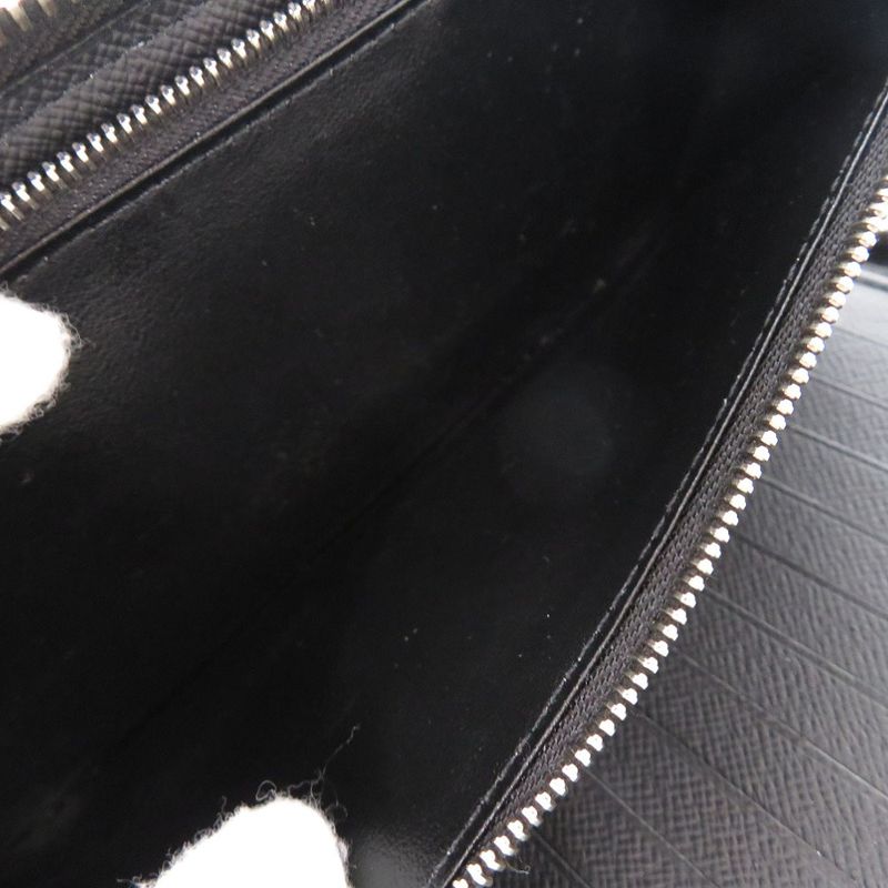 Louis Vuitton Round Zipper Zippy Wallet Vertical Taiga M30503 Noir Black Long