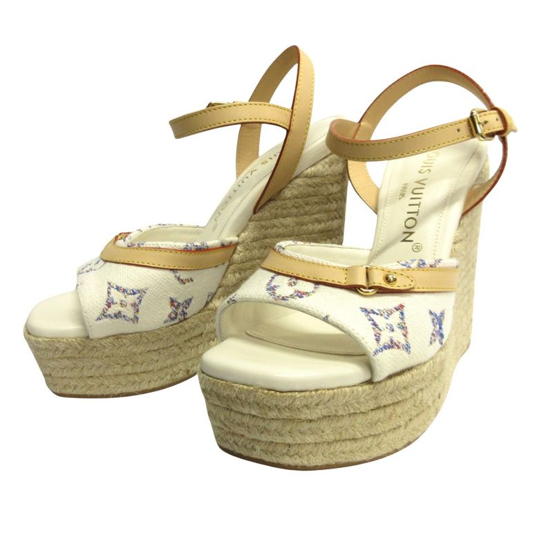 Unused 24ss Louis Vuitton Helios Line Wedge Sandals Espadrilles Monogram 1acsfr