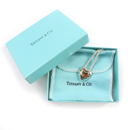 Tiffany & Co 925 750 Heart Puzzle Necklace Pendant Silver Gold