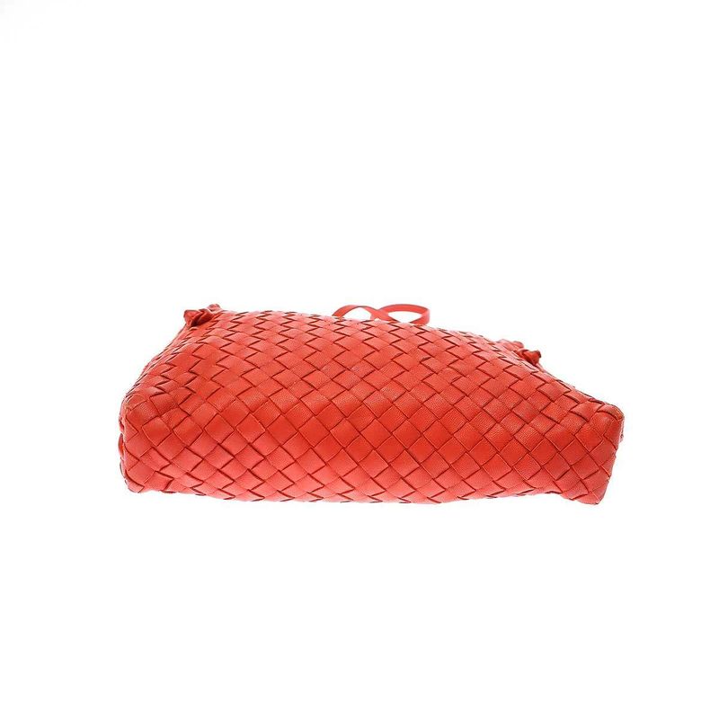 Bottega Veneta Nodini Intrecciato Leather Shoulder Bag in Red