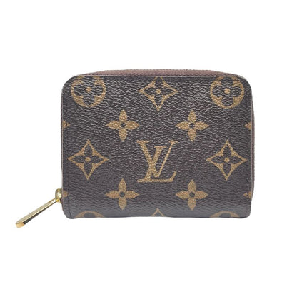 Louis Vuitton Bifold Wallet Leather Zippy Coin Purse Monogram Brown