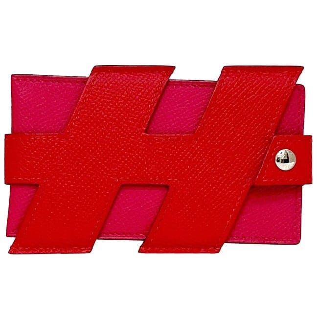 Hermes Card Case Red Pink Rouge Coup Rose Extreme