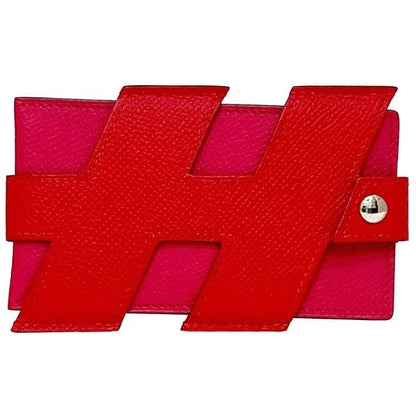 Hermes Card Case Red Pink Rouge Coup Rose Extreme
