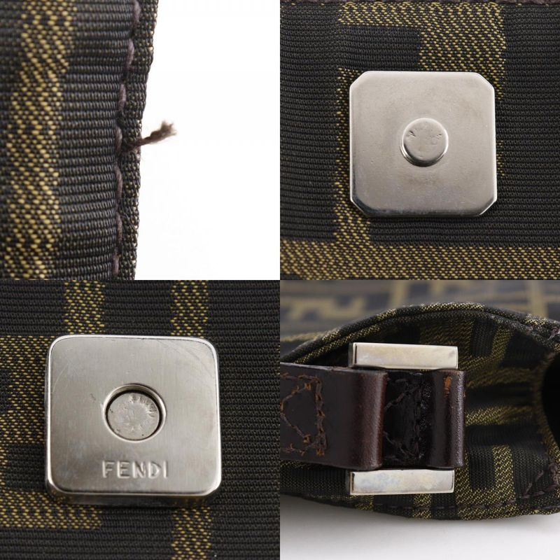 Fendi Zucca Nylon Canvas Brown Unisex Shoulder Bag
