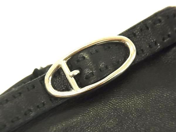 Hermes Lambskin Gloves Gloves Size 7 Women's Black Fb0794