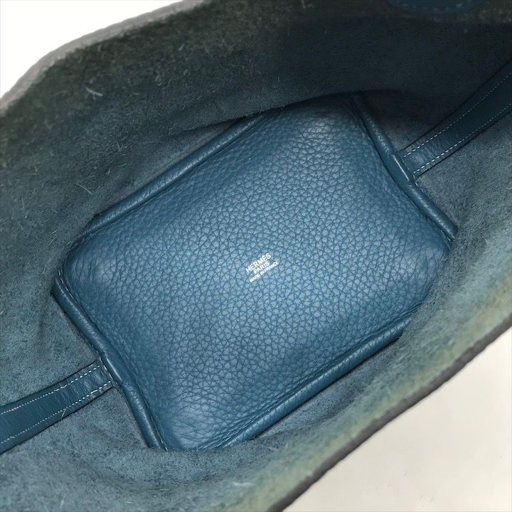 Hermes Picotin Blue Jean Hand Bag Leatheed Bag Jeans