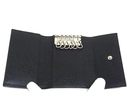 Bvlgari Mirelige PVC X Leather 6-ring Key Case Key Case Men's Women's Black