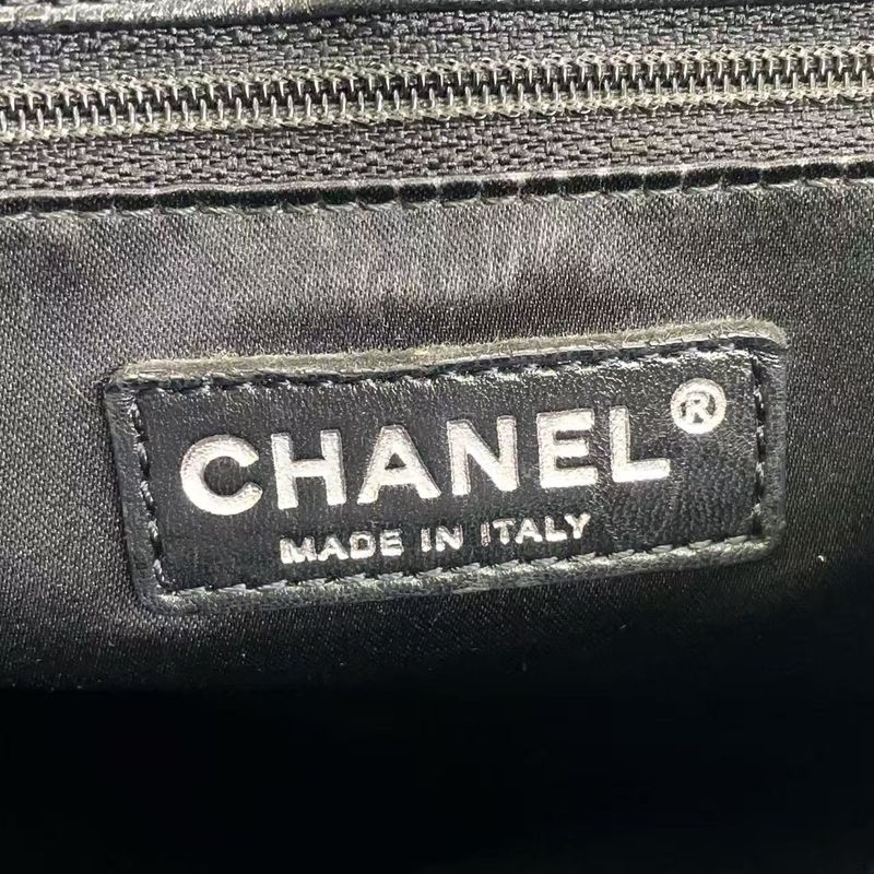 Chanel GST Tote Bag Matelasse 13th Caviar Skin Black Shoulder Bag Silver