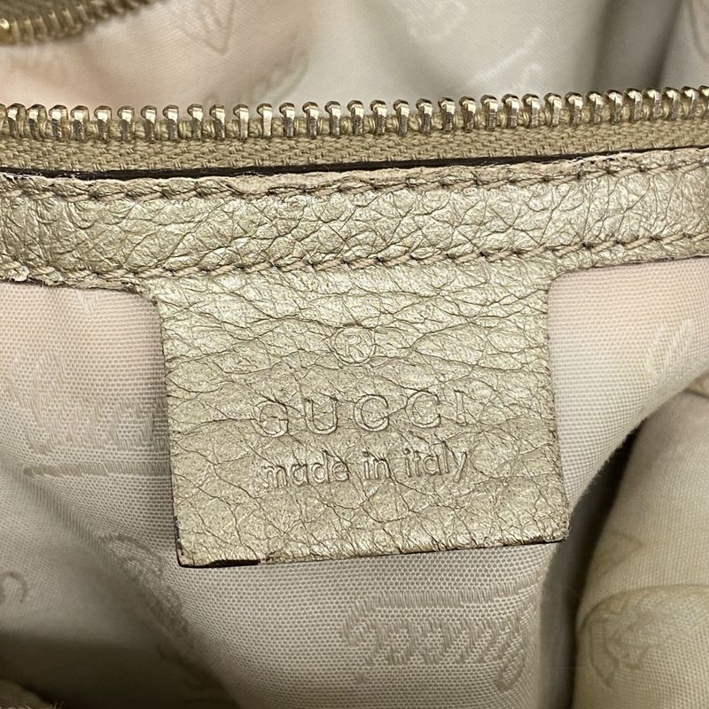 Gucci Shoulder Bag Bamboo New Jackie 246907 Leather Gold Chien Pan Gold