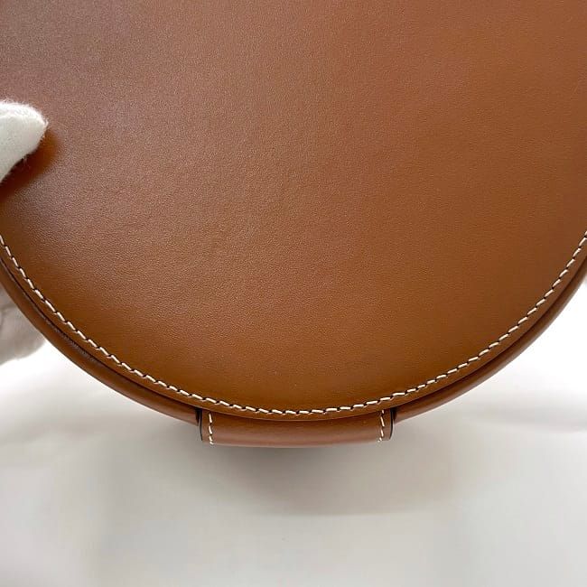Celine Shoulder Bag Tambour White Brown Triomphe