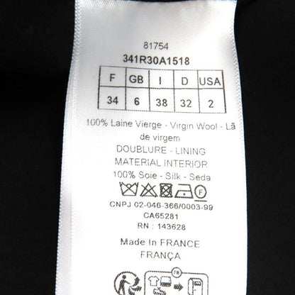 Christian DIOR 2023 341r30a1518 100% Wool Check Sleeveless Dress With Ribbon