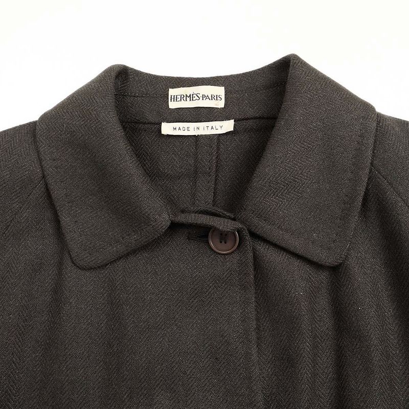 Hermes by Martin Margiela Period 1999aw Cashmere Herringbone Belted Stainless