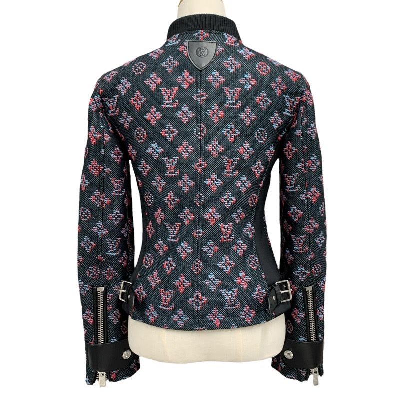 Louis Vuitton Monogram Jacquard Zip Up Jacket Outerwear Blouson Black