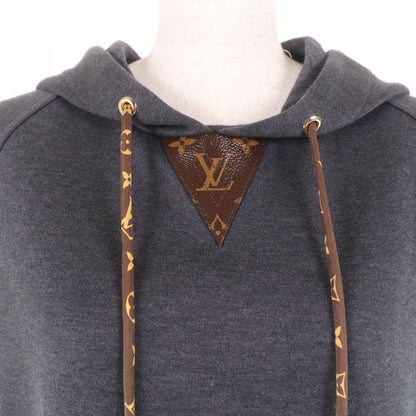 Louis Vuitton 20AW Cotton Monogram Sleeveless Hoodie Top Dark Grey S Made In