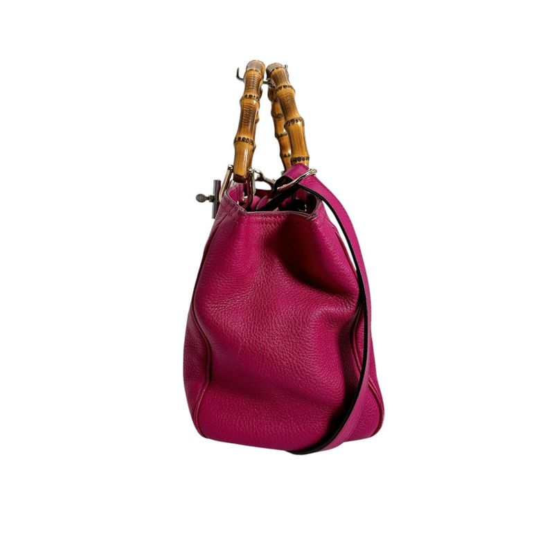 Gucci 323660 2WAY Bag Tote Bamboo Handbag Gucci Pink