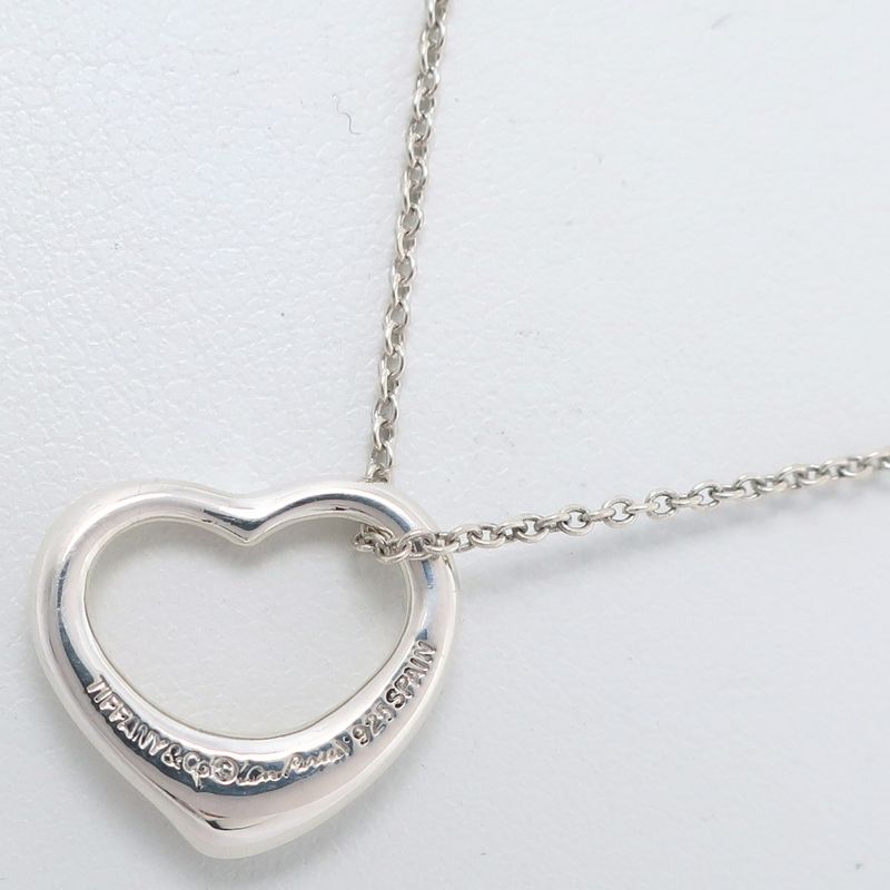 Tiffany & Co Open Heart Elsa Peretti 925 Silver Ladies 2.7g Necklace