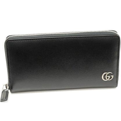 Gucci Round Zipper Long Wallet With Coin Purse GG Marmont Double G Zip Around
