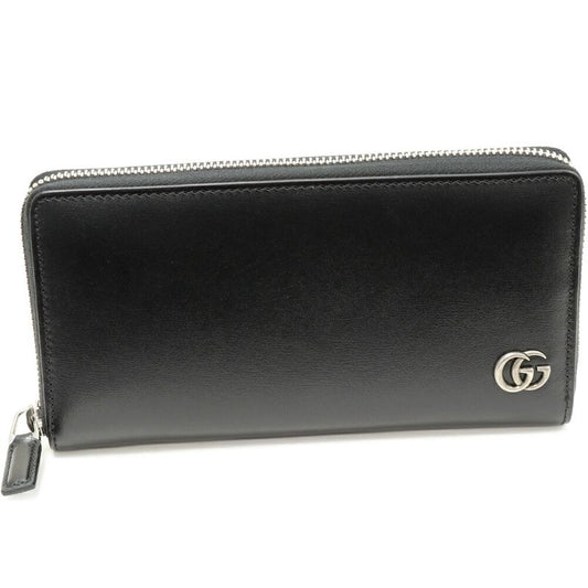 Gucci Round Zipper Long Wallet With Coin Purse GG Marmont Double G Zip Around